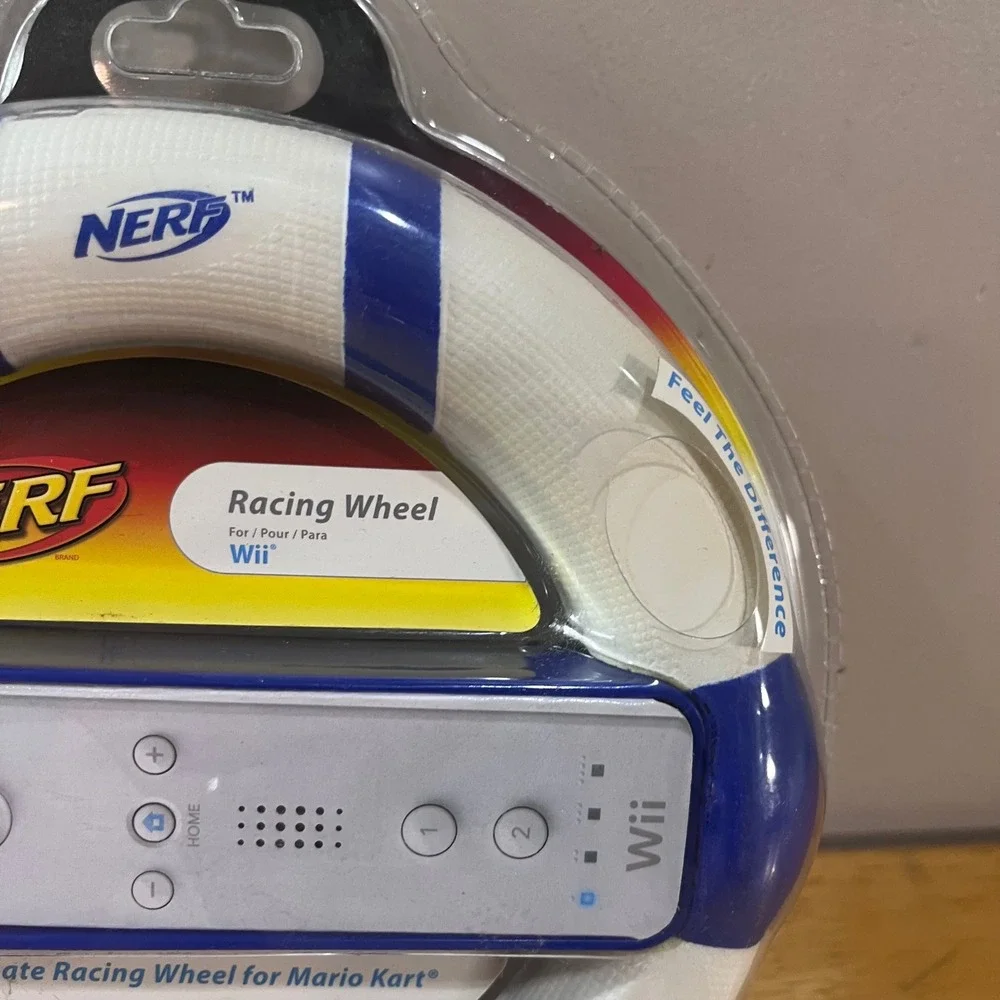 2010 PDP Nerf Racing‎ Wheel Nintendo Wii Mario Kart Foam Blue White M1NF053 NEW